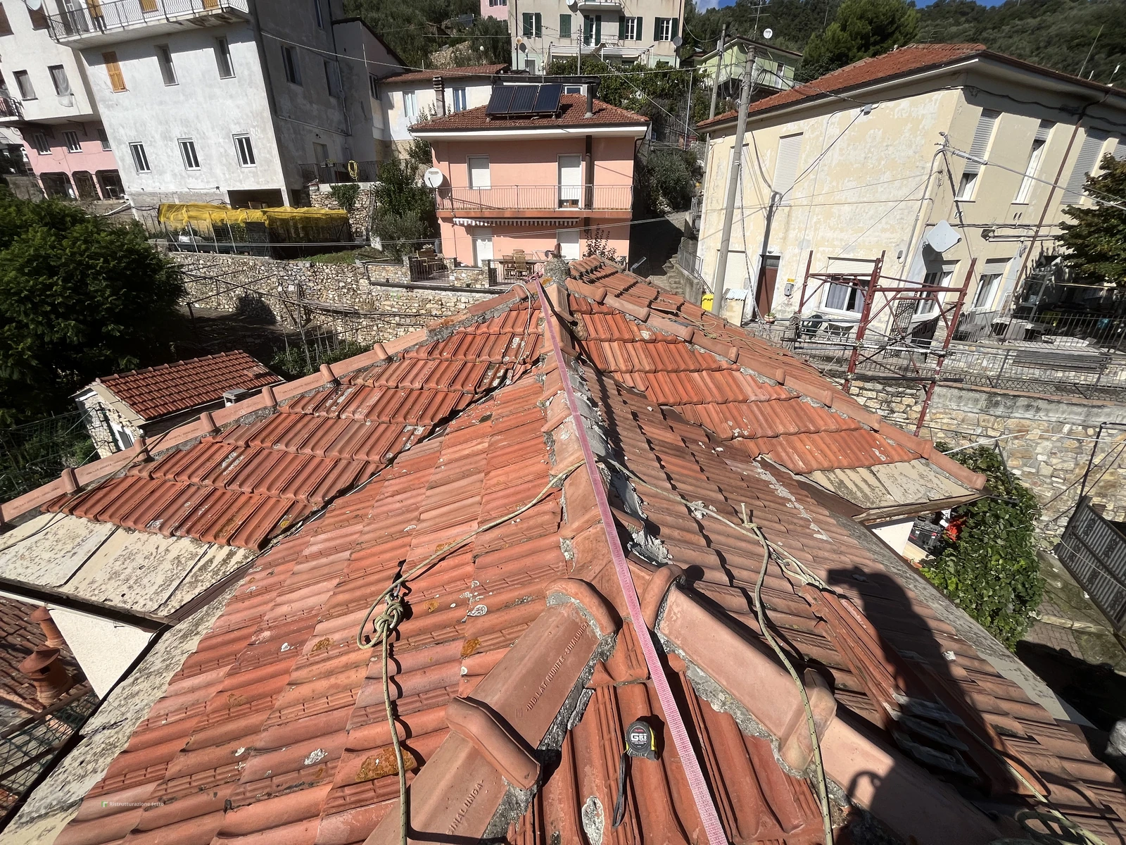 Manto della copertura prima del rifacimento a Imperia